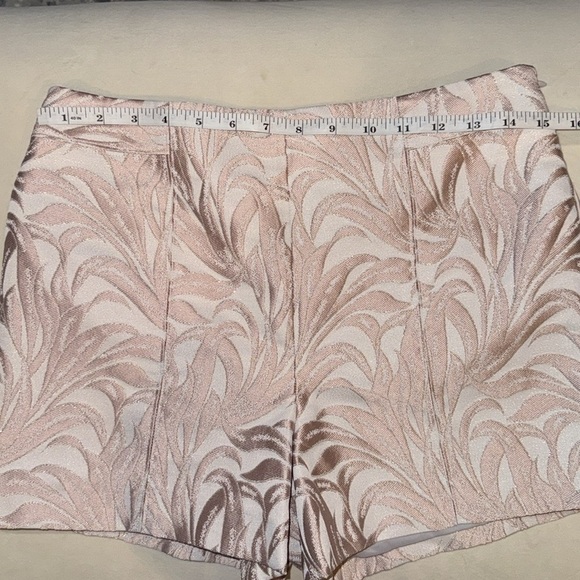 Intermix Lydia Lurex Pink Metallic Jacquard Leaf Side Zip Short - Picture 11 of 14